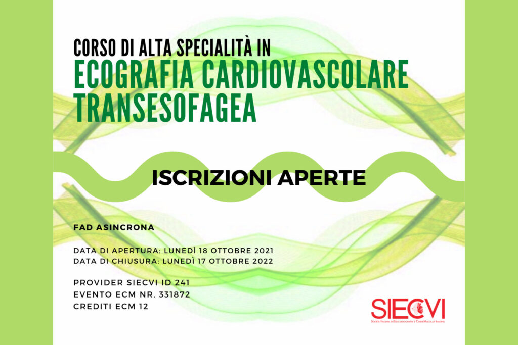 FAD ASINCRONA - Corso di Alta Specialità in Ecografia Cardiovascolare Transesofagea